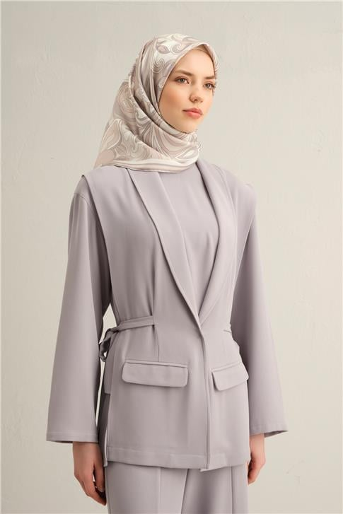 Armine Etnik Desenli Saf İpek Twill Eşarp 9323D 82