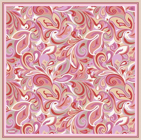 Armine Etnik Desenli Saf İpek Twill Eşarp 9323D 33
