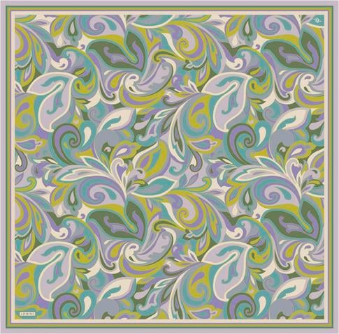 Armine Etnik Desenli Saf İpek Twill Eşarp 9323D 84