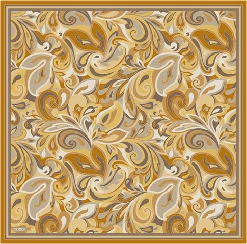 Armine Etnik Desenli Saf İpek Twill Eşarp 9323D 50