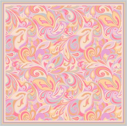 Armine Etnik Desenli Saf İpek Twill Eşarp 9323D 85