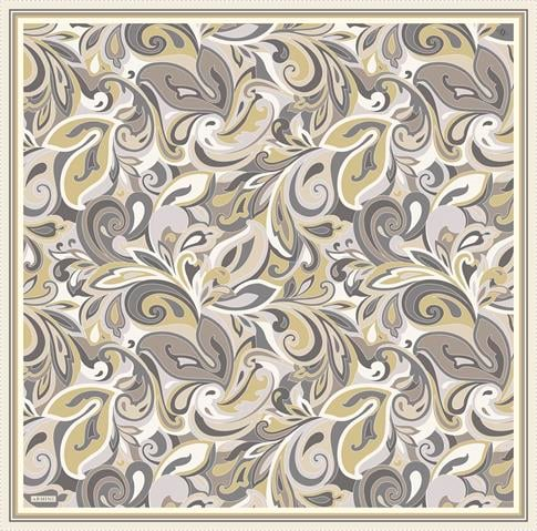 Armine Etnik Desenli Saf İpek Twill Eşarp 9323D 35