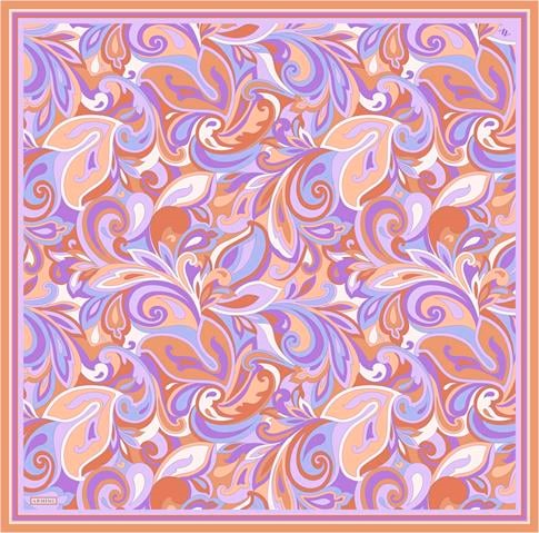 Armine Etnik Desenli Saf İpek Twill Eşarp 9323D 04