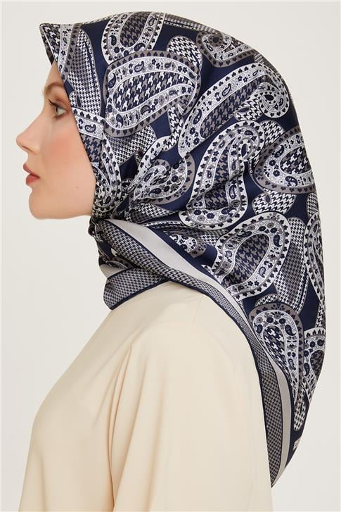 Armine Etnik Desenli Sura Saf İpek Eşarp 9208D 83