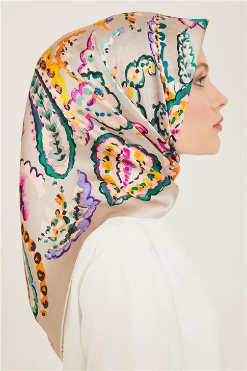 Armine Etnik Desenli Twill İpek Eşarp 24Ya9130 34 33