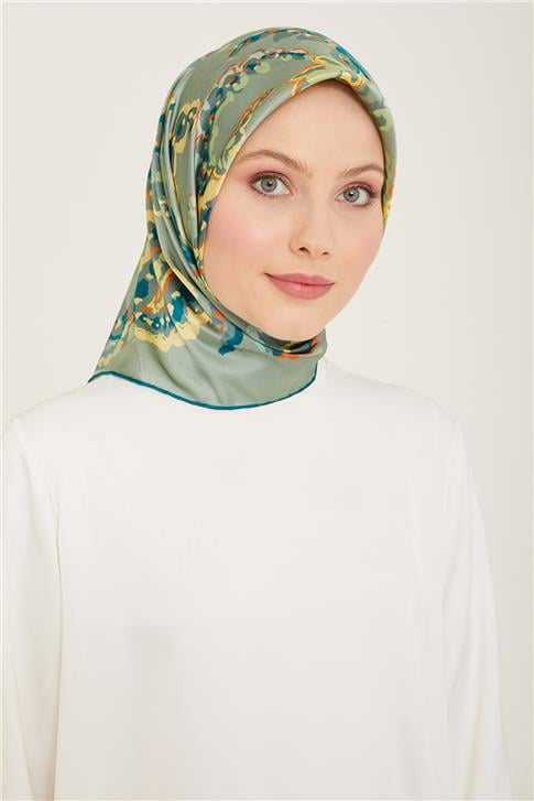 Armine Etnik Desenli Twill İpek Eşarp 24Ya9130 34 61