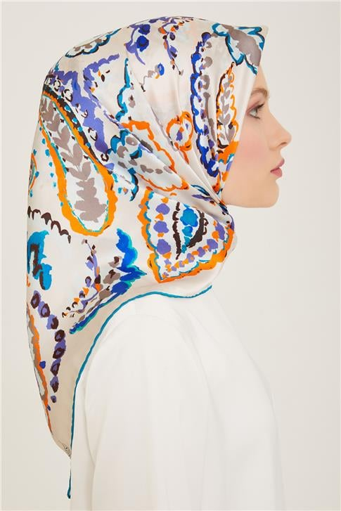 Armine Etnik Desenli Twill İpek Eşarp 24Ya9130 34 60