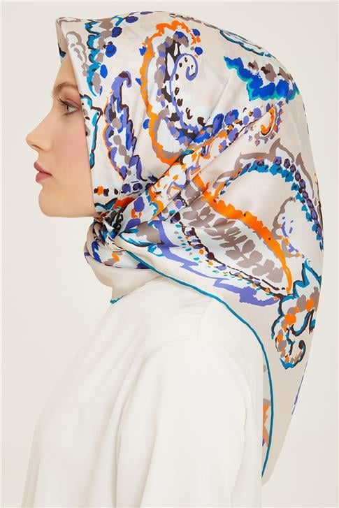 Armine Etnik Desenli Twill İpek Eşarp 24Ya9130 34 60