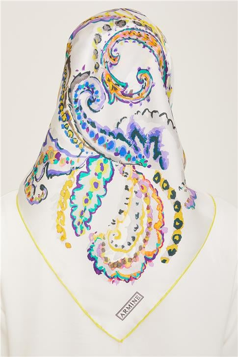 Armine Etnik Desenli Twill İpek Eşarp 24Ya9130 34 83