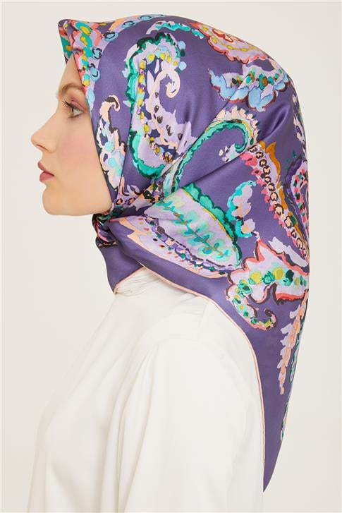 Armine Etnik Desenli Twill İpek Eşarp 24Ya9130 34 84