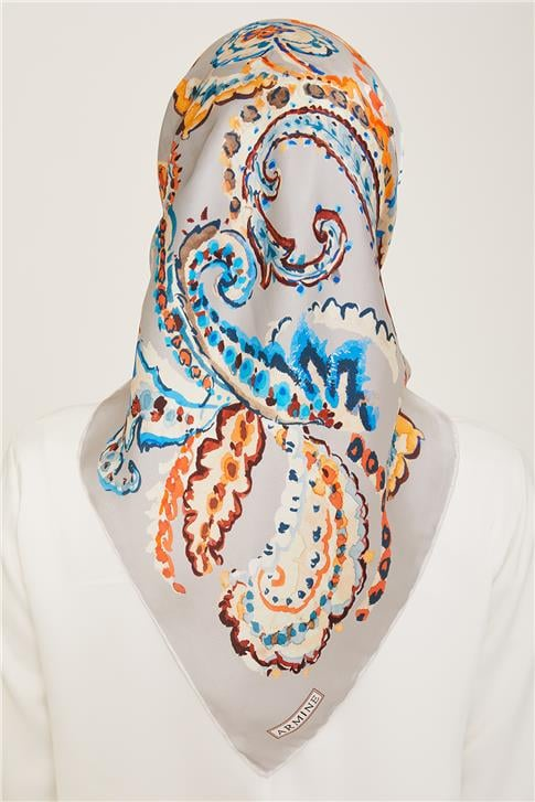 Armine Etnik Desenli Twill İpek Eşarp 24Ya9130 34 34