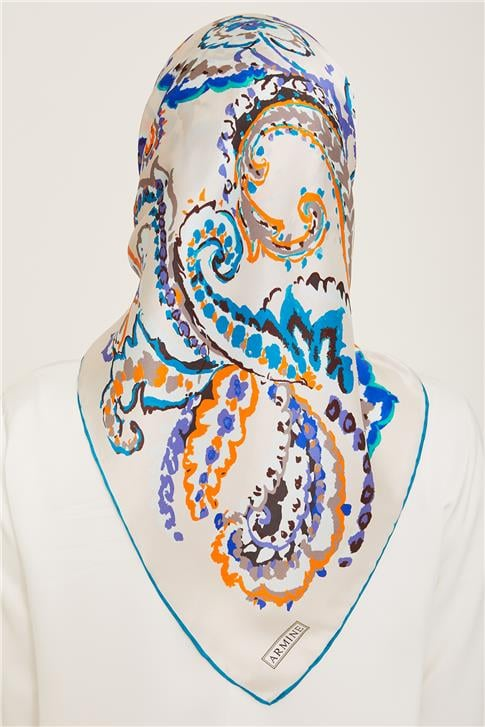 Armine Etnik Desenli Twill İpek Eşarp 24Ya9130 34 60