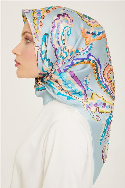 Armine Etnik Desenli Twill İpek Eşarp 24Ya9130 34 03