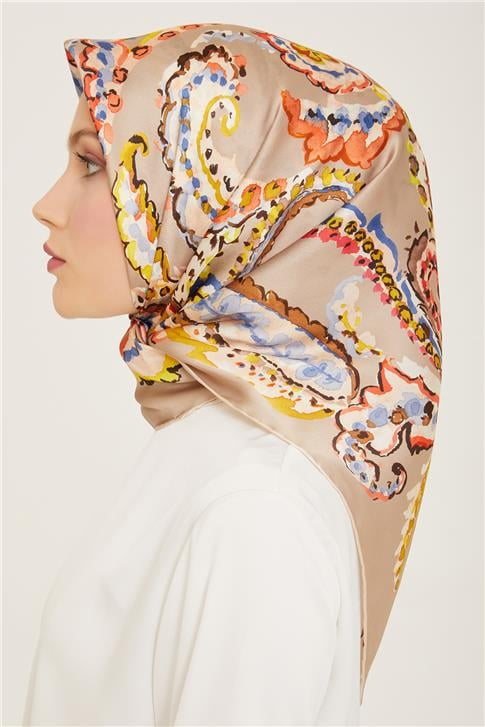 Armine Etnik Desenli Twill İpek Eşarp 24Ya9130 34 32