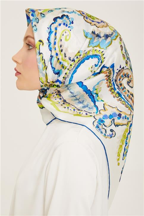 Armine Etnik Desenli Twill İpek Eşarp 24Ya9130 34 80
