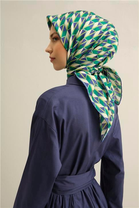 Armine Geometrik Desenli Saf İpek Sura Eşarp 9309D 80