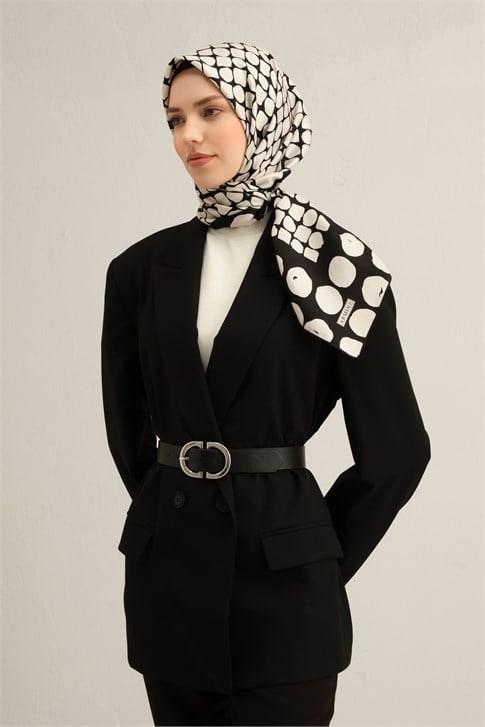 Armine Geometrik Desenli Saf İpek Sura Eşarp 9354D 82