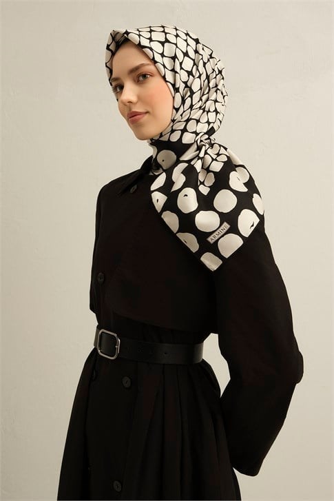 Armine Geometrik Desenli Saf İpek Sura Eşarp 9354D 82