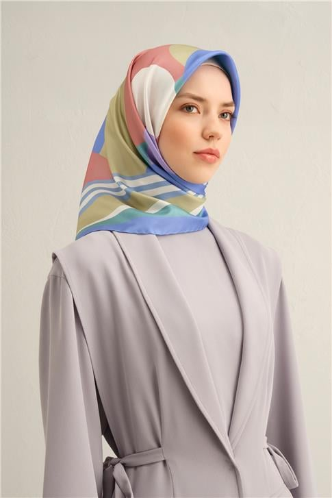 Armine Geometrik Desenli Saf İpek Sura Eşarp 9313D 56