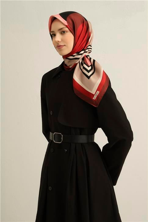 Armine Geometrik Desenli Saf İpek Sura Eşarp 9313D 07