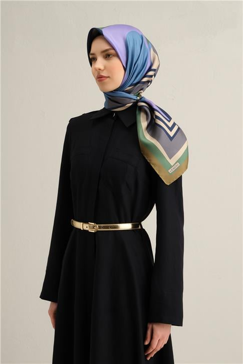 Armine Geometrik Desenli Saf İpek Sura Eşarp 9313D 82