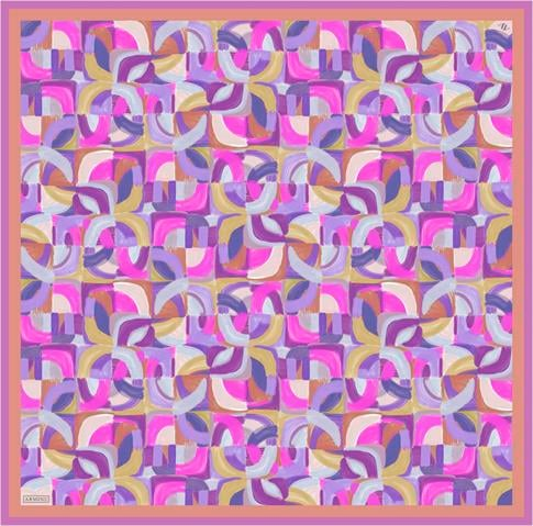 Armine Geometrik Desenli Saf İpek Sura Eşarp 9329D 32