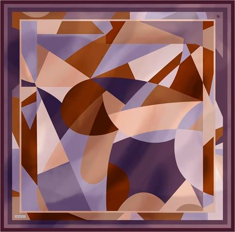 Armine Geometrik Desenli Saf İpek Sura Eşarp 9331D 50