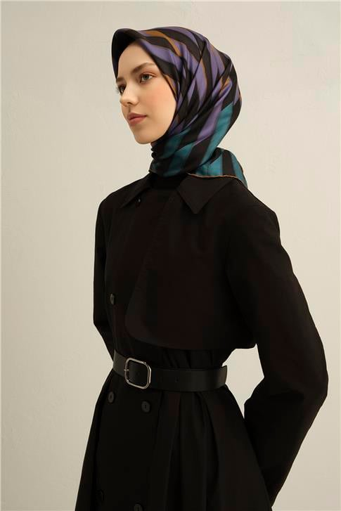 Armine Geometrik Desenli Saf İpek Sura Eşarp 9325D 82