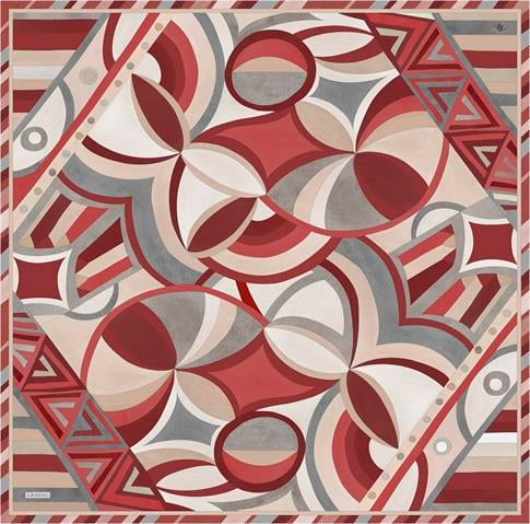 Armine Geometrik Desenli Saf İpek Sura Eşarp 9336D 84