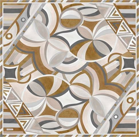 Armine Geometrik Desenli Saf İpek Sura Eşarp 9336D 83