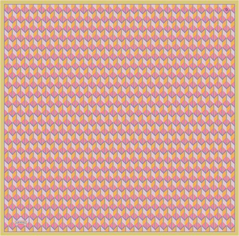 Armine Geometrik Desenli Saf İpek Twill Eşarp 9309D 81