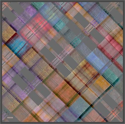 Armine Geometrik Desenli Saf İpek Twill Eşarp 9424D 06