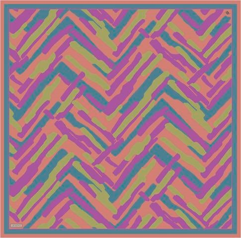 Armine Geometrik Desenli Saf İpek Twill Eşarp 9303D 56