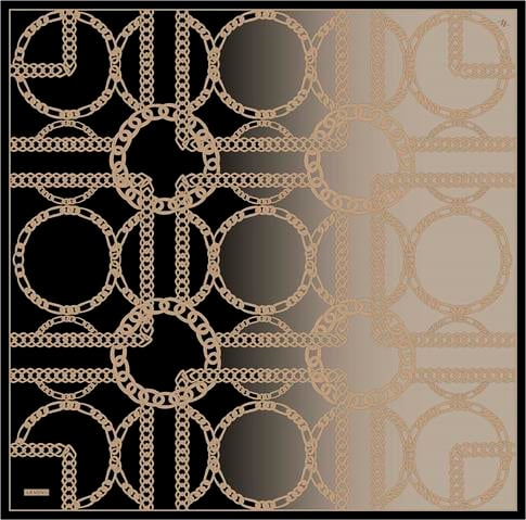 Armine Geometrik Desenli Saf İpek Twill Eşarp 9427D 02