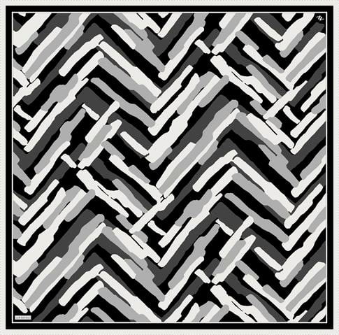 Armine Geometrik Desenli Saf İpek Twill Eşarp 9303D 84