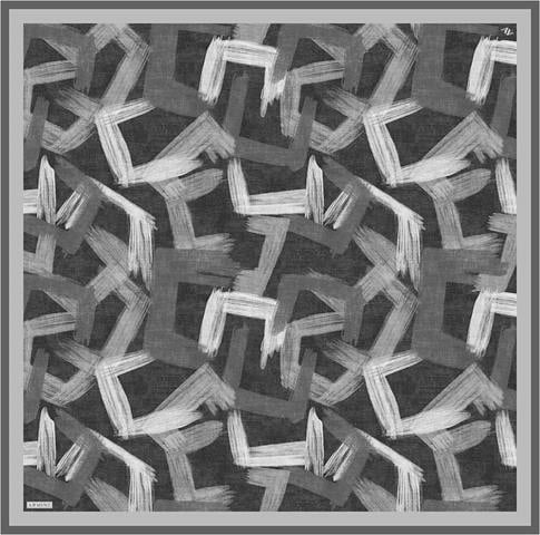 Armine Geometrik Desenli Saf İpek Twill Eşarp 9413D 84