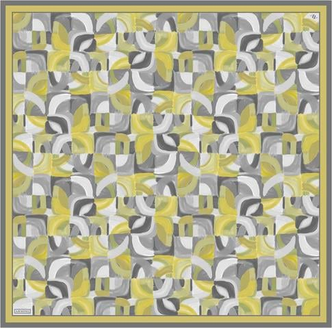 Armine Geometrik Desenli Saf İpek Twill Eşarp 9329D 58