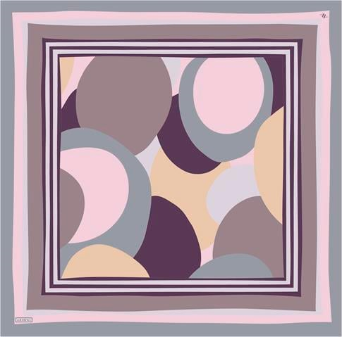 Armine Geometrik Desenli Saf İpek Twill Eşarp 9313D 83