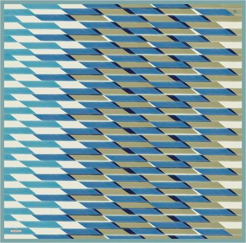 Armine Geometrik Desenli Saf İpek Twill Eşarp 9325D 52