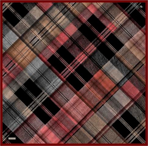 Armine Geometrik Desenli Saf İpek Twill Eşarp 9424D 32
