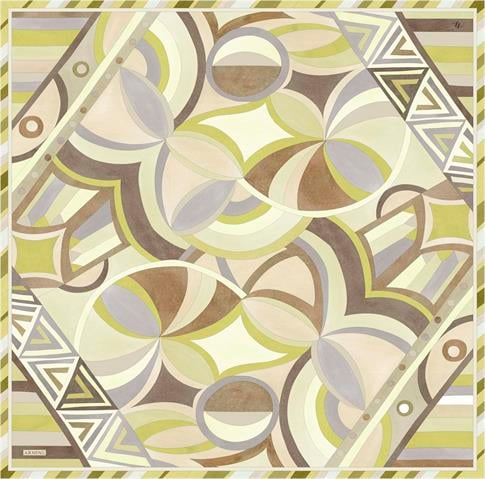 Armine Geometrik Desenli Saf İpek Twill Eşarp 9336D 38