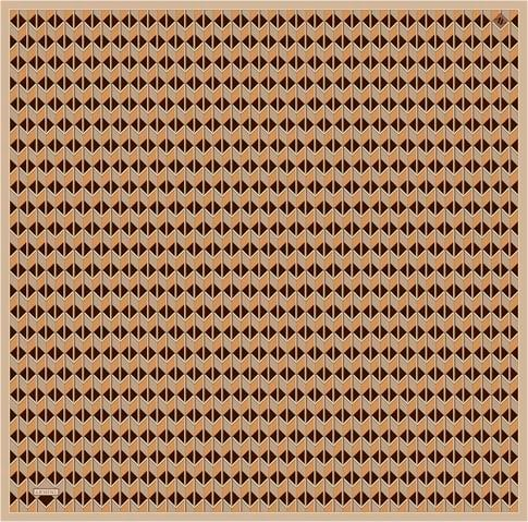 Armine Geometrik Desenli Saf İpek Twill Eşarp 9309D 07