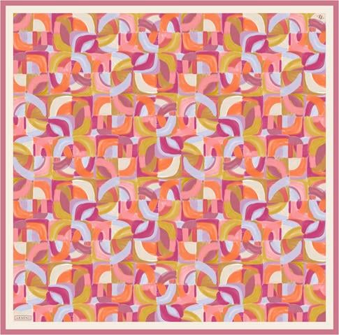 Armine Geometrik Desenli Saf İpek Twill Eşarp 9329D 31