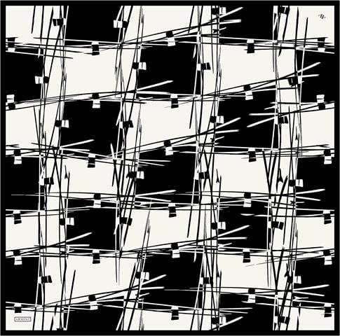 Armine Geometrik Desenli Saf İpek Twill Eşarp 9442D 01