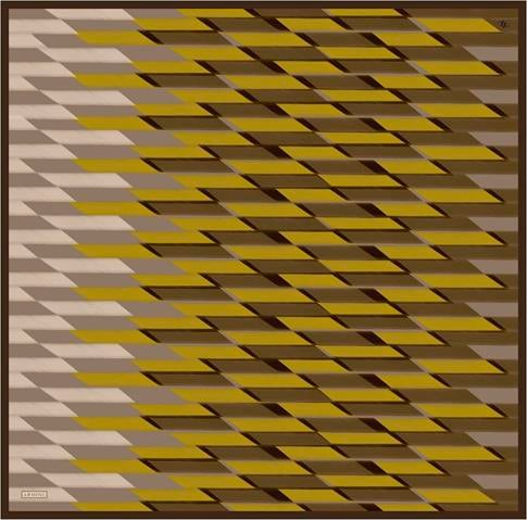 Armine Geometrik Desenli Saf İpek Twill Eşarp 9325D 35