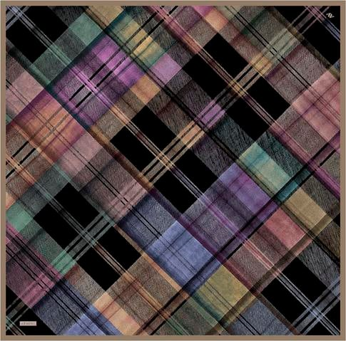 Armine Geometrik Desenli Saf İpek Twill Eşarp 9424D 31