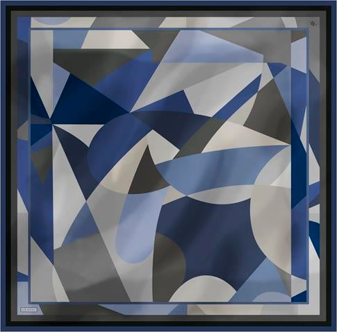 Armine Geometrik Desenli Saf İpek Twill Eşarp 9331D 58