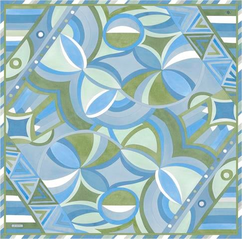 Armine Geometrik Desenli Saf İpek Twill Eşarp 9336 51