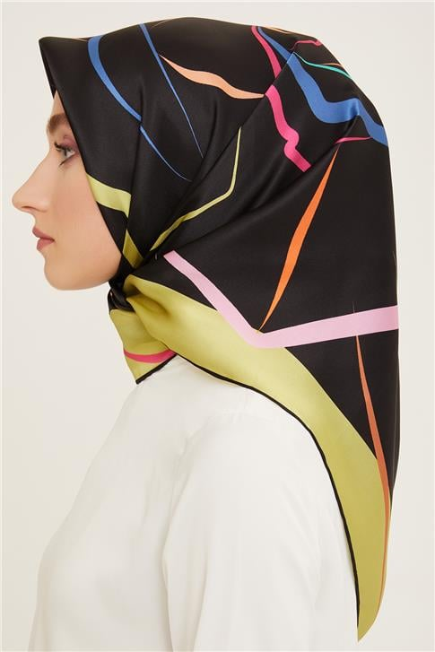 Armine Geometrik Desenli Sura İpek Eşarp 24Ya9118 58