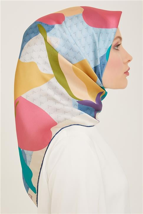 Armine Geometrik Desenli Sura İpek Eşarp 24Ya9120 04